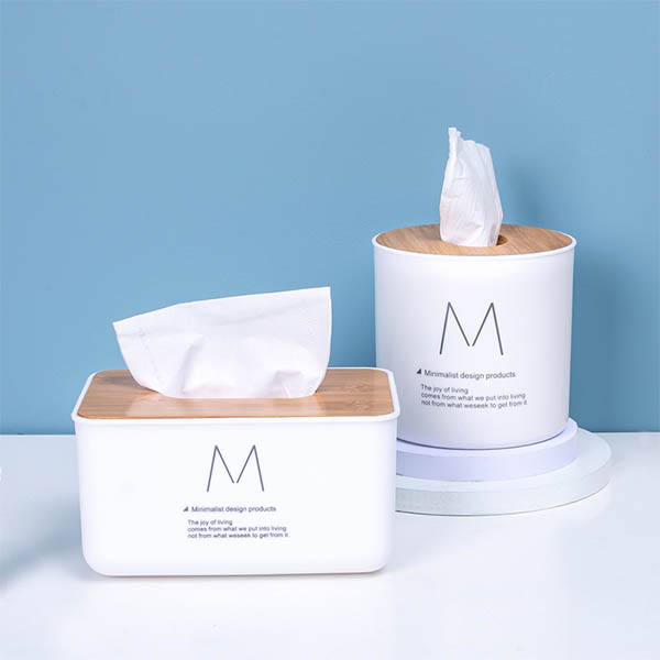 Tissue Box with Wooden Lid