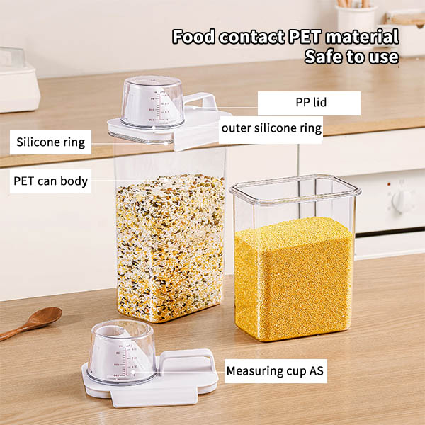 Handle Equipped Measuring Cup Sealed Canister
