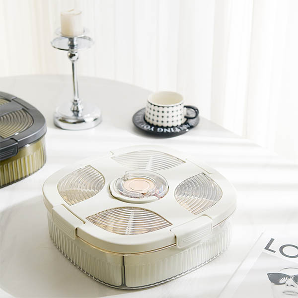 Covered, Airtight, Compartmentalized Fruit Platter