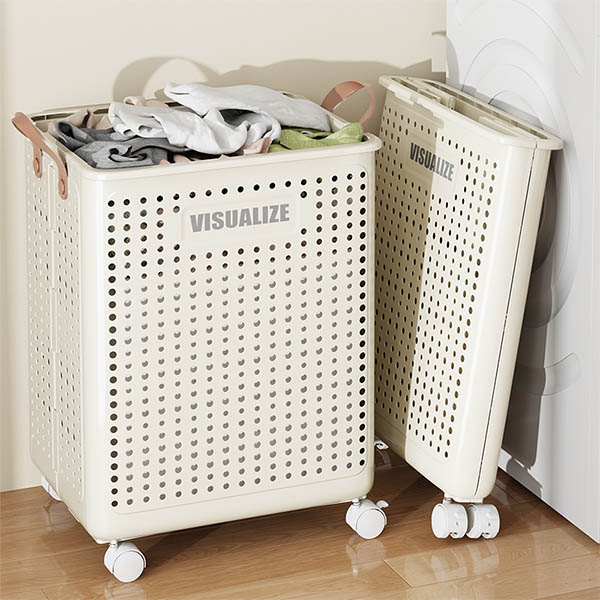 Foldable Laundry Bin with Wheels