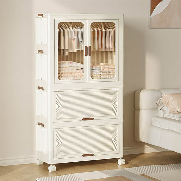 Foldable Multi Level Clothes Storage Cabinet